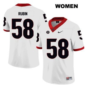 Women's Georgia Bulldogs NCAA #58 Hayden Rubin Nike Stitched White Legend Authentic College Football Jersey YLN5054UT